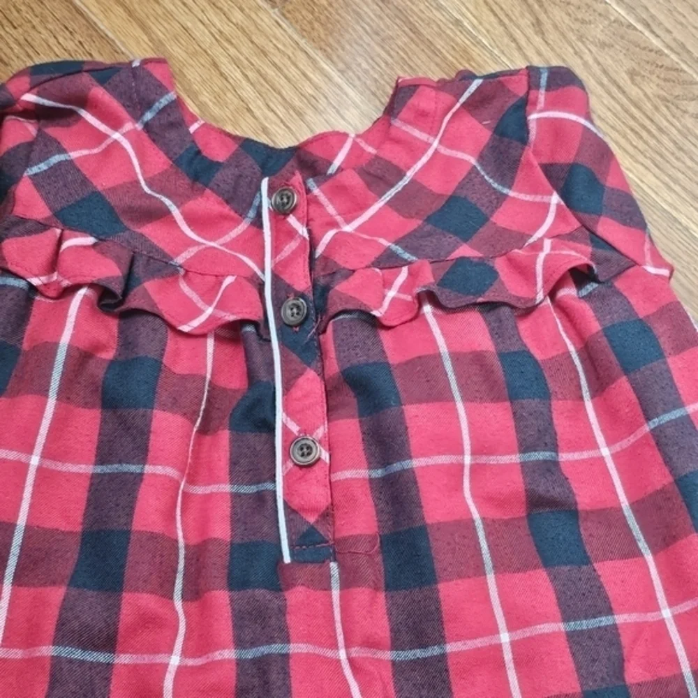 Disney Parks 9/10 Minnie Mouse Long Christmas Nightgown Pajamas‎ Ruffles Gown
